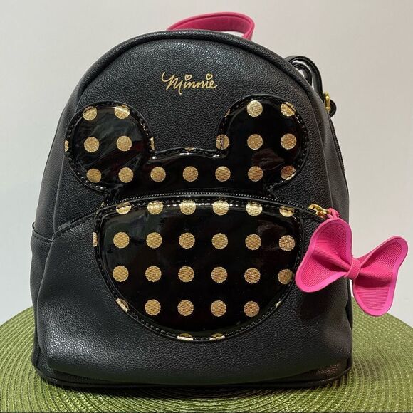 Dani by Danielle Nicole Disney’s Minnie Mouse Gold Polka Dot Mini Backpack NWT - Picture 5 of 6